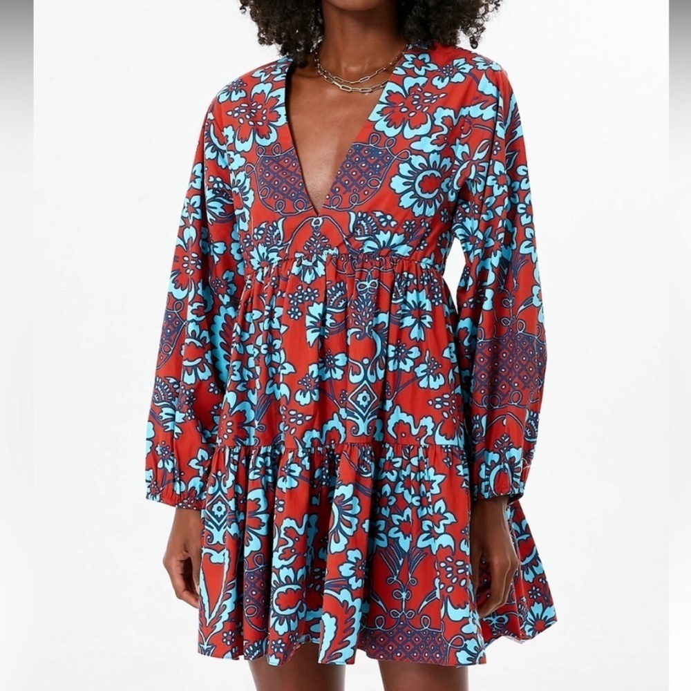 Rhode Jane Orange Cotton Printed Daytime Mini Dress